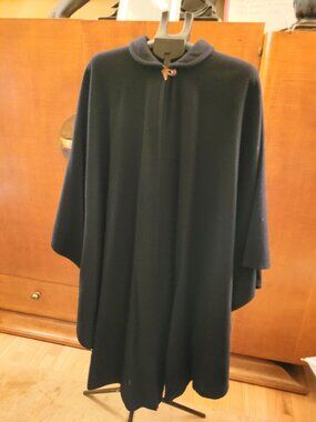 Black Cashmere Cape Coat